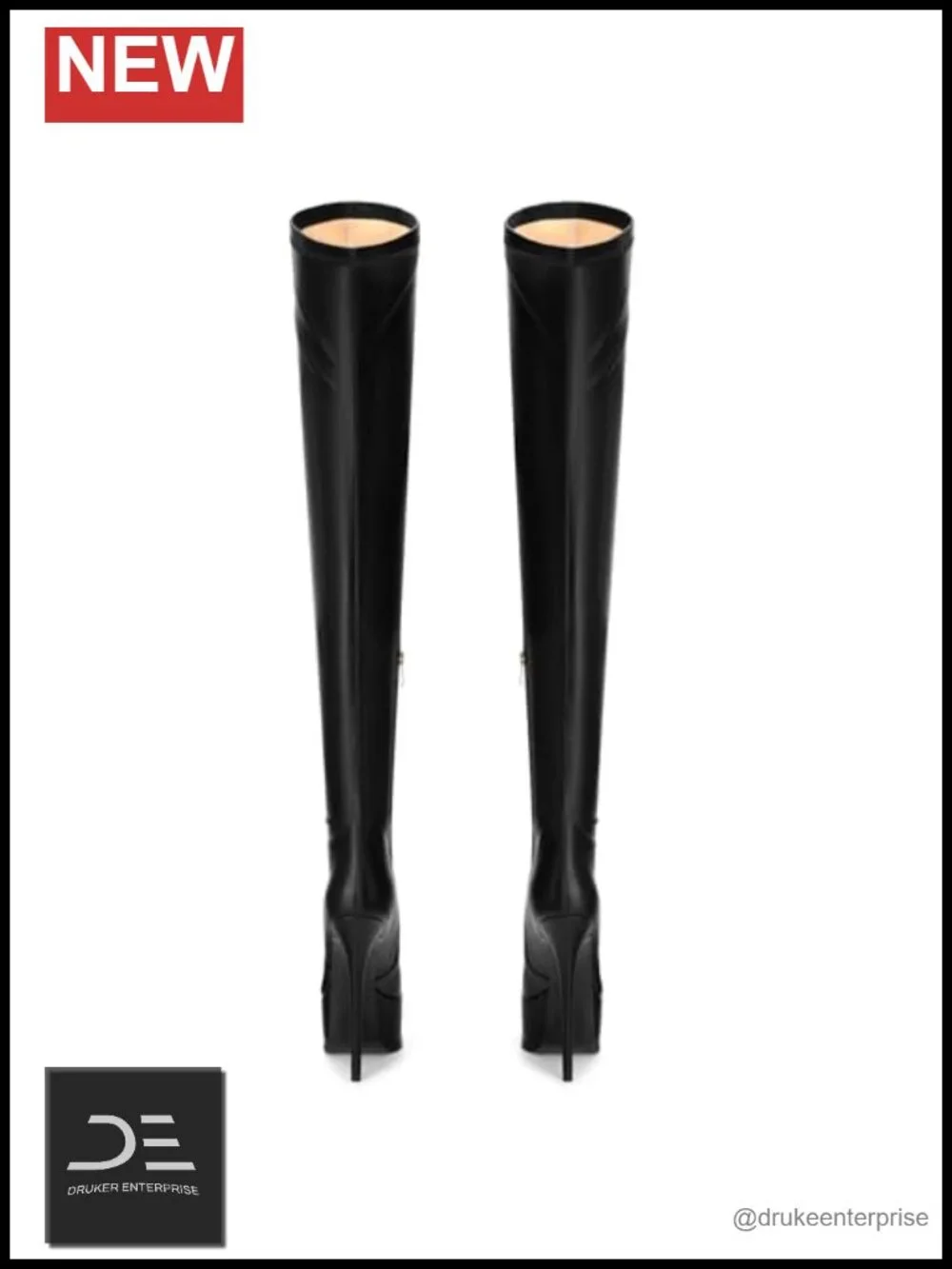 Women's Over the Knee Boots with Stiletto Heel Platform Zip Closure Round Toe